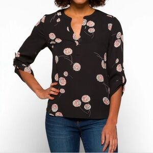 Floral Black Blouse